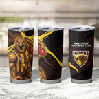 Hawthorn Football Club Tumbler Cup Hawks Muscular Mascot Graphic - Abstract Paint Splatter Art