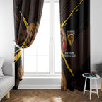 Hawthorn Football Club Window Curtain Hawks Muscular Mascot Graphic - Abstract Paint Splatter Art