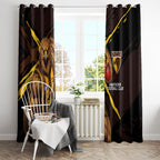 Hawthorn Football Club Window Curtain Hawks Muscular Mascot Graphic - Abstract Paint Splatter Art