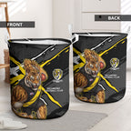Richmond Football Club Laundry Basket Tigers Muscular Mascot Graphic - Abstract Paint Splatter Art