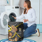 Richmond Football Club Laundry Basket Tigers Muscular Mascot Graphic - Abstract Paint Splatter Art