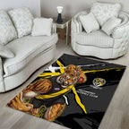 Richmond Football Club Area Rug Tigers Muscular Mascot Graphic - Abstract Paint Splatter Art