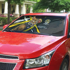 Richmond Football Club Auto Sun Shade Tigers Muscular Mascot Graphic - Abstract Paint Splatter Art
