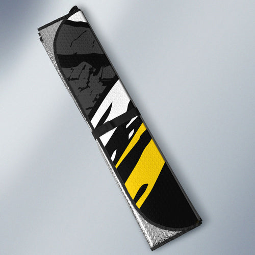 Richmond Football Club Auto Sun Shade Tigers Muscular Mascot Graphic - Abstract Paint Splatter Art