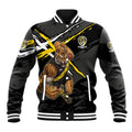 Richmond Football Club Baseball Jacket Tigers Muscular Mascot Graphic - Abstract Paint Splatter Art