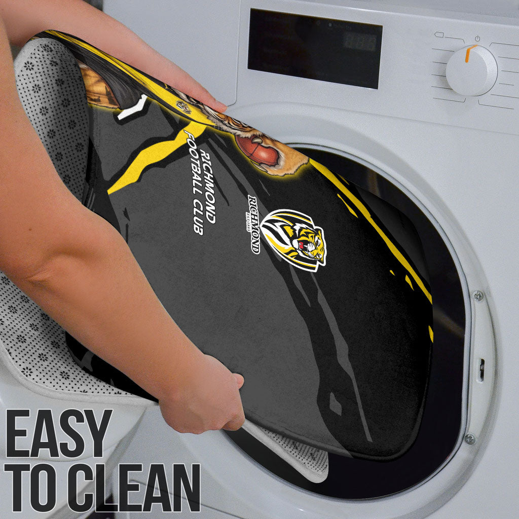 Richmond Football Club Bathroom Set Tigers Muscular Mascot Graphic - Abstract Paint Splatter Art
