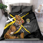 Richmond Football Club Bedding Set Tigers Muscular Mascot Graphic - Abstract Paint Splatter Art