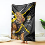 Richmond Football Club Blanket Tigers Muscular Mascot Graphic - Abstract Paint Splatter Art