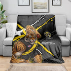 Richmond Football Club Blanket Tigers Muscular Mascot Graphic - Abstract Paint Splatter Art