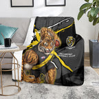 Richmond Football Club Blanket Tigers Muscular Mascot Graphic - Abstract Paint Splatter Art