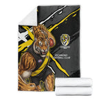 Richmond Football Club Blanket Tigers Muscular Mascot Graphic - Abstract Paint Splatter Art