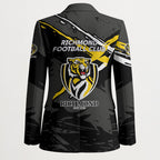 Richmond Football Club Blazer Tigers Muscular Mascot Graphic - Abstract Paint Splatter Art