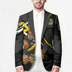 Richmond Football Club Blazer Tigers Muscular Mascot Graphic - Abstract Paint Splatter Art