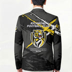 Richmond Football Club Blazer Tigers Muscular Mascot Graphic - Abstract Paint Splatter Art