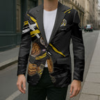 Richmond Football Club Blazer Tigers Muscular Mascot Graphic - Abstract Paint Splatter Art