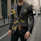 Richmond Football Club Blazer Tigers Muscular Mascot Graphic - Abstract Paint Splatter Art