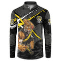 Richmond Football Club Button Sweatshirt Tigers Muscular Mascot Graphic - Abstract Paint Splatter Art