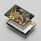 Richmond Football Club Canvas Wall Art Tigers Muscular Mascot Graphic - Abstract Paint Splatter Art