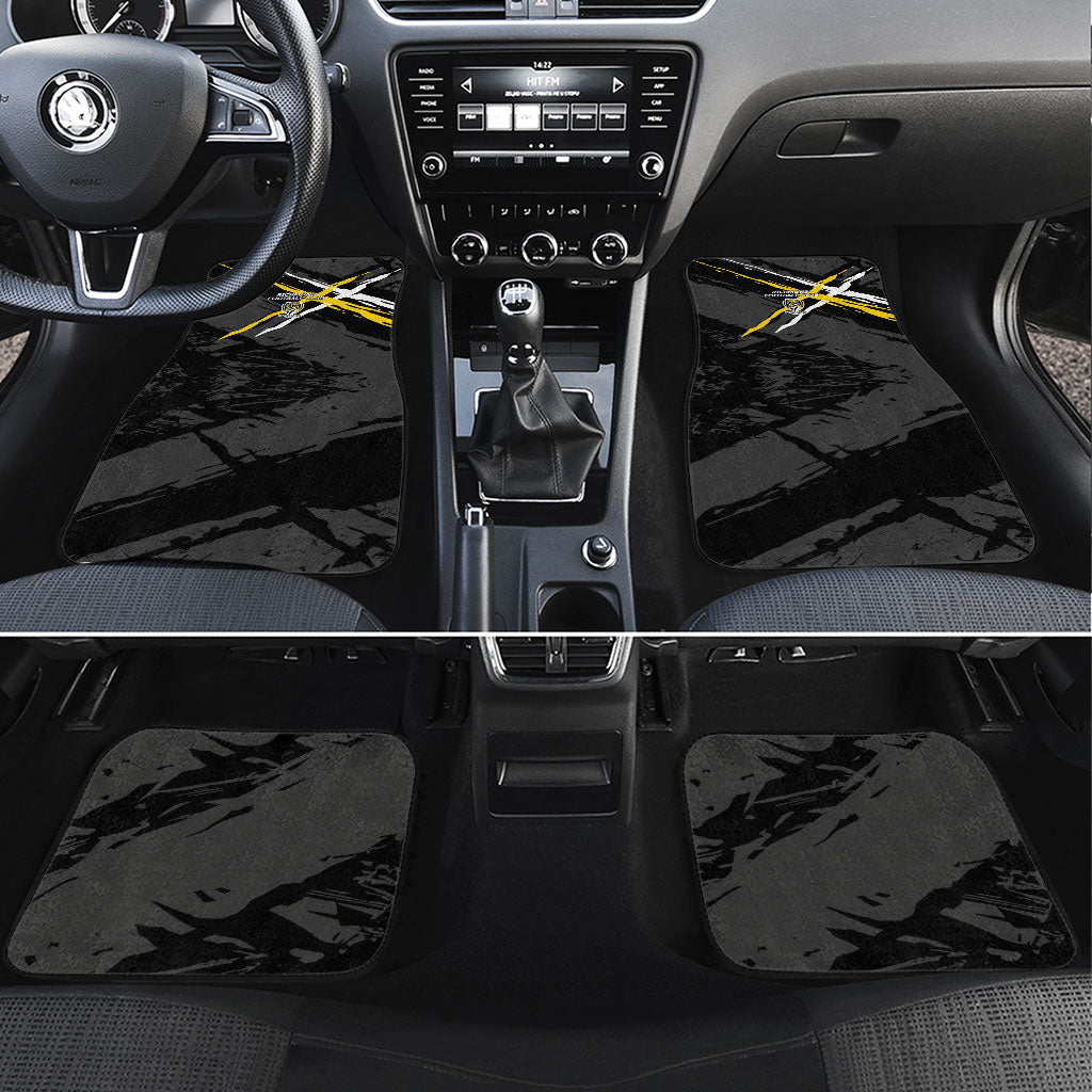Richmond Football Club Car Mats Tigers Muscular Mascot Graphic - Abstract Paint Splatter Art