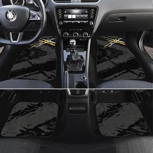 Richmond Football Club Car Mats Tigers Muscular Mascot Graphic - Abstract Paint Splatter Art