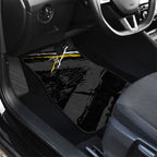 Richmond Football Club Car Mats Tigers Muscular Mascot Graphic - Abstract Paint Splatter Art