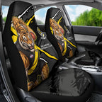 Richmond Football Club Car Seat Cover Tigers Muscular Mascot Graphic - Abstract Paint Splatter Art