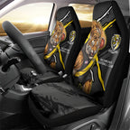 Richmond Football Club Car Seat Cover Tigers Muscular Mascot Graphic - Abstract Paint Splatter Art
