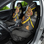 Richmond Football Club Car Seat Cover Tigers Muscular Mascot Graphic - Abstract Paint Splatter Art