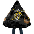 Richmond Football Club Cloak Tigers Muscular Mascot Graphic - Abstract Paint Splatter Art