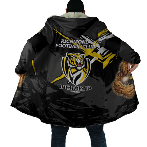Richmond Football Club Cloak Tigers Muscular Mascot Graphic - Abstract Paint Splatter Art