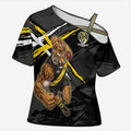 Richmond Football Club Cross Shoulder Shirt Tigers Muscular Mascot Graphic - Abstract Paint Splatter Art