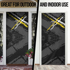 Richmond Football Club Door Cover Tigers Muscular Mascot Graphic - Abstract Paint Splatter Art