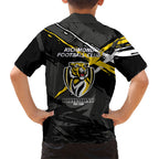 Richmond Football Club Family Matching Tank Maxi Dress and Hawaiian Shirt Tigers Muscular Mascot Graphic - Abstract Paint Splatter Art