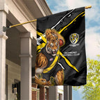 Richmond Football Club Garden Flag Tigers Muscular Mascot Graphic - Abstract Paint Splatter Art