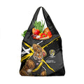 Richmond Football Club Grocery Bag Tigers Muscular Mascot Graphic - Abstract Paint Splatter Art