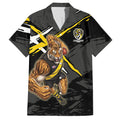 Richmond Football Club Hawaiian Shirt Tigers Muscular Mascot Graphic - Abstract Paint Splatter Art