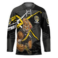 Richmond Football Club Hockey Jersey Tigers Muscular Mascot Graphic - Abstract Paint Splatter Art