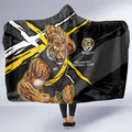 Richmond Football Club Hooded Blanket Tigers Muscular Mascot Graphic - Abstract Paint Splatter Art