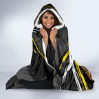 Richmond Football Club Hooded Blanket Tigers Muscular Mascot Graphic - Abstract Paint Splatter Art