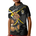 Richmond Football Club Kid Polo Shirt Tigers Muscular Mascot Graphic - Abstract Paint Splatter Art