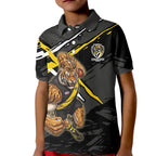 Richmond Football Club Kid Polo Shirt Tigers Muscular Mascot Graphic - Abstract Paint Splatter Art
