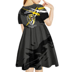 Richmond Football Club Kid Short Sleeve Dress Tigers Muscular Mascot Graphic - Abstract Paint Splatter Art