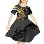 Richmond Football Club Kid Short Sleeve Dress Tigers Muscular Mascot Graphic - Abstract Paint Splatter Art