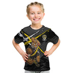 Richmond Football Club Kid T Shirt Tigers Muscular Mascot Graphic - Abstract Paint Splatter Art