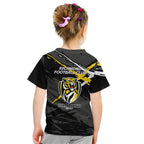 Richmond Football Club Kid T Shirt Tigers Muscular Mascot Graphic - Abstract Paint Splatter Art