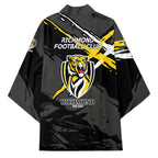 Richmond Football Club Kimono Tigers Muscular Mascot Graphic - Abstract Paint Splatter Art