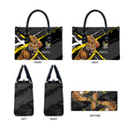 Richmond Football Club Leather Bag Tigers Muscular Mascot Graphic - Abstract Paint Splatter Art