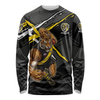 Richmond Football Club Long Sleeve Shirt Tigers Muscular Mascot Graphic - Abstract Paint Splatter Art