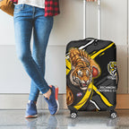 Richmond Football Club Luggage Cover Tigers Muscular Mascot Graphic - Abstract Paint Splatter Art
