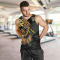 Richmond Football Club Men Tank Top Tigers Muscular Mascot Graphic - Abstract Paint Splatter Art